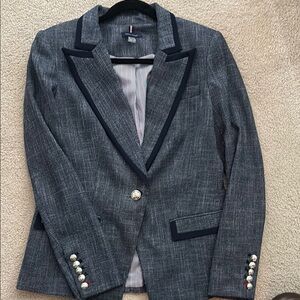 Tommy Hilfiger Black and White Textured Blazer